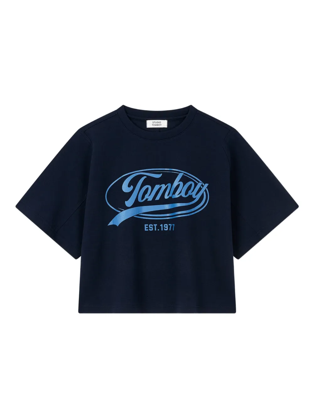 STUDIO TOMBOY graphic-logo cropped t-shirt Zwart