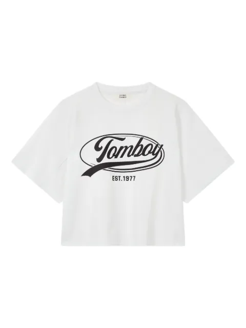 TOMBOY logo-graphic cropped T-shirt