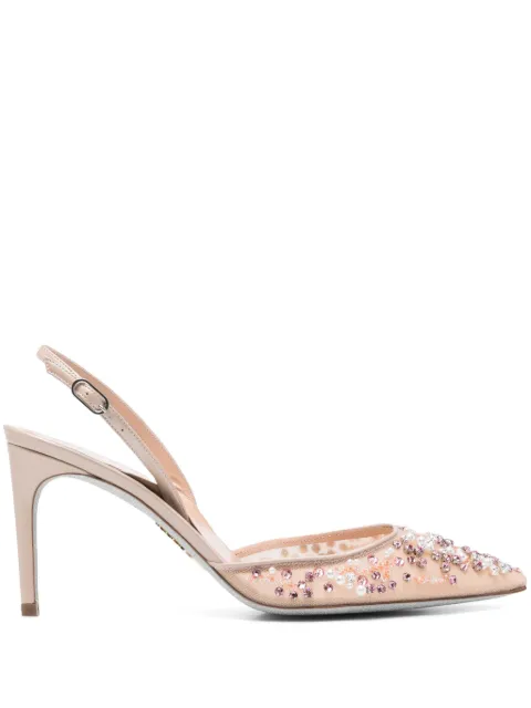 René Caovilla zapatillas Cinderella con tacón de 85mm