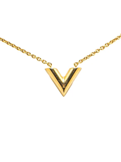 Louis Vuitton Pre-Owned Collana Essential V placcata in oro con pendente 2021