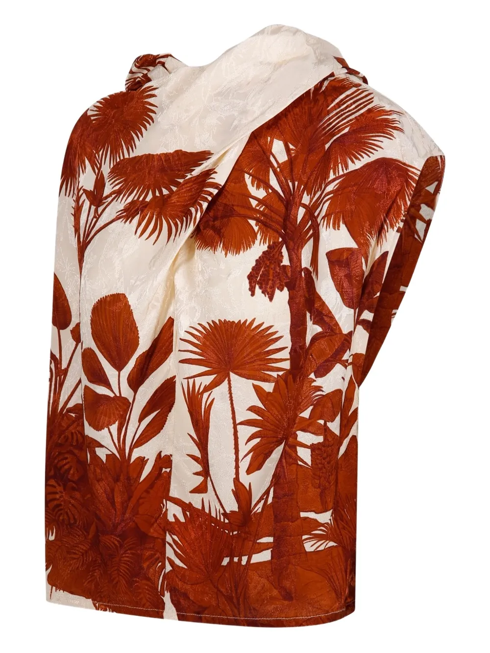 Johanna Ortiz Island Stories Cowl-neck Top In Neutrals