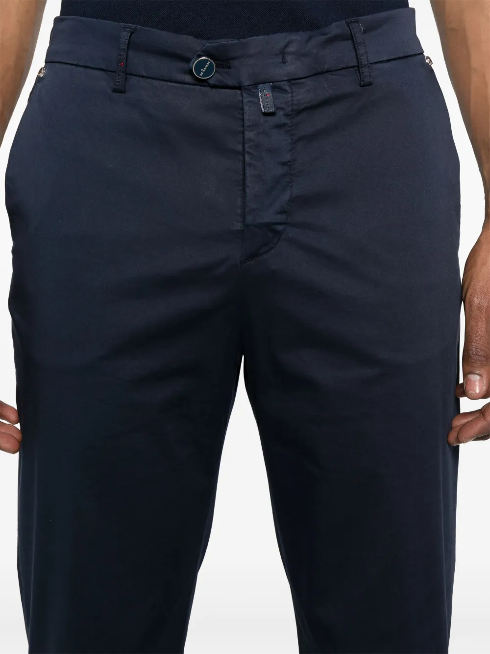 KITON LOGO-PATCH CHINOS