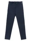 Kiton logo-patch chinos - Blue