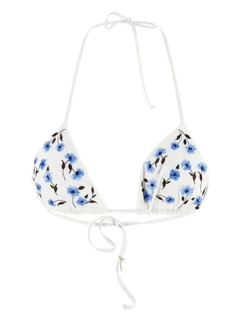 Fisico floral-embroidered bikini top