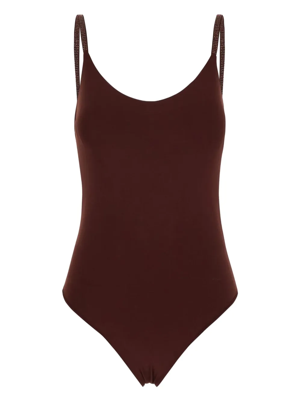 Fisico traje de baño con escote redondo | marrón | Image 1