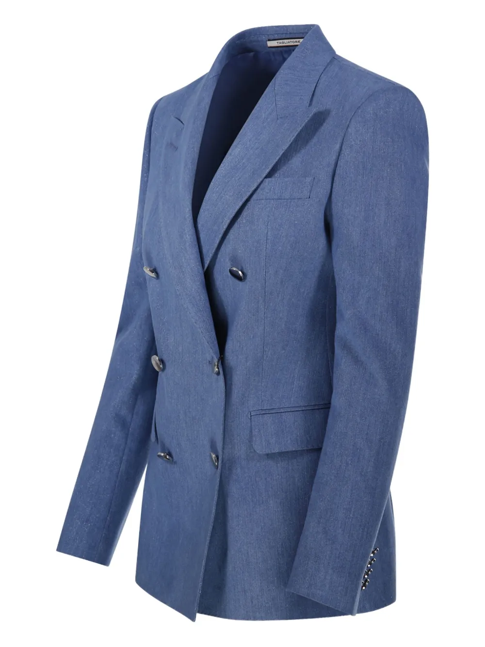 Tagliatore J-parigi Denim Blazer With Lurex Effect In Blue