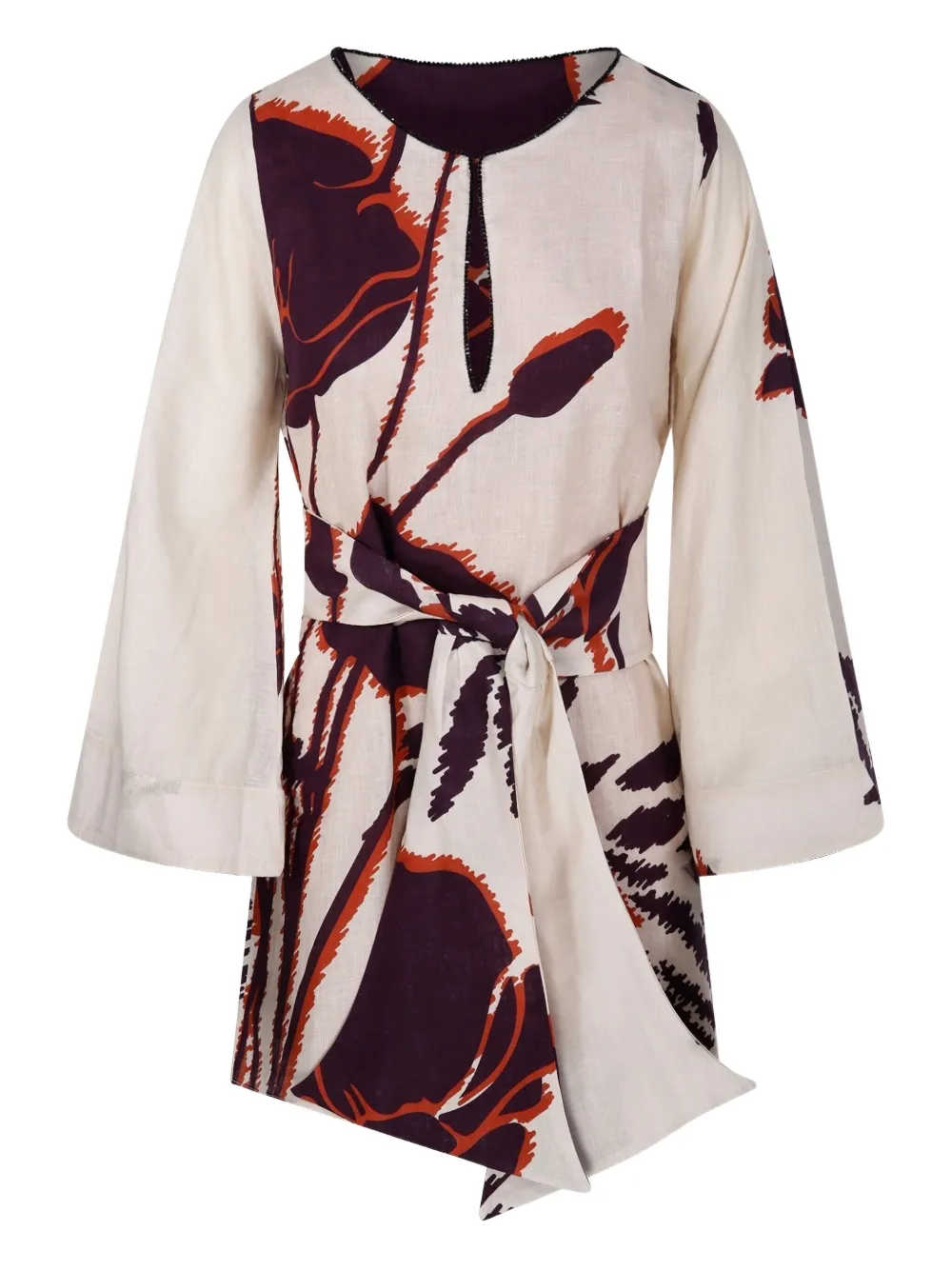 Juan De Dios Nazare Floral-print Mini Dress In Neutral