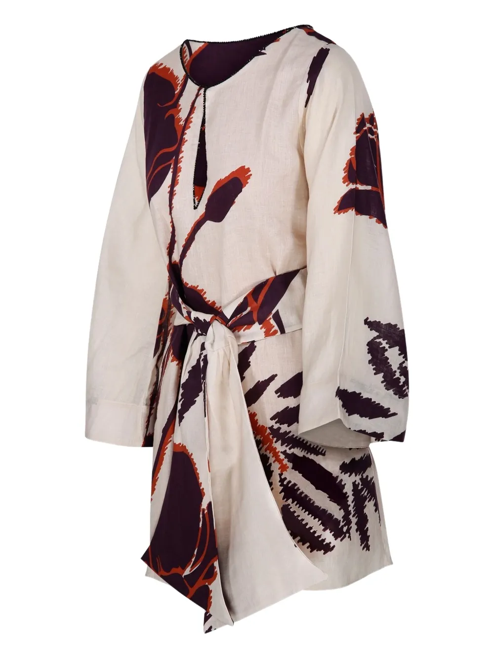Juan De Dios Nazare Floral-print Mini Dress In Neutral