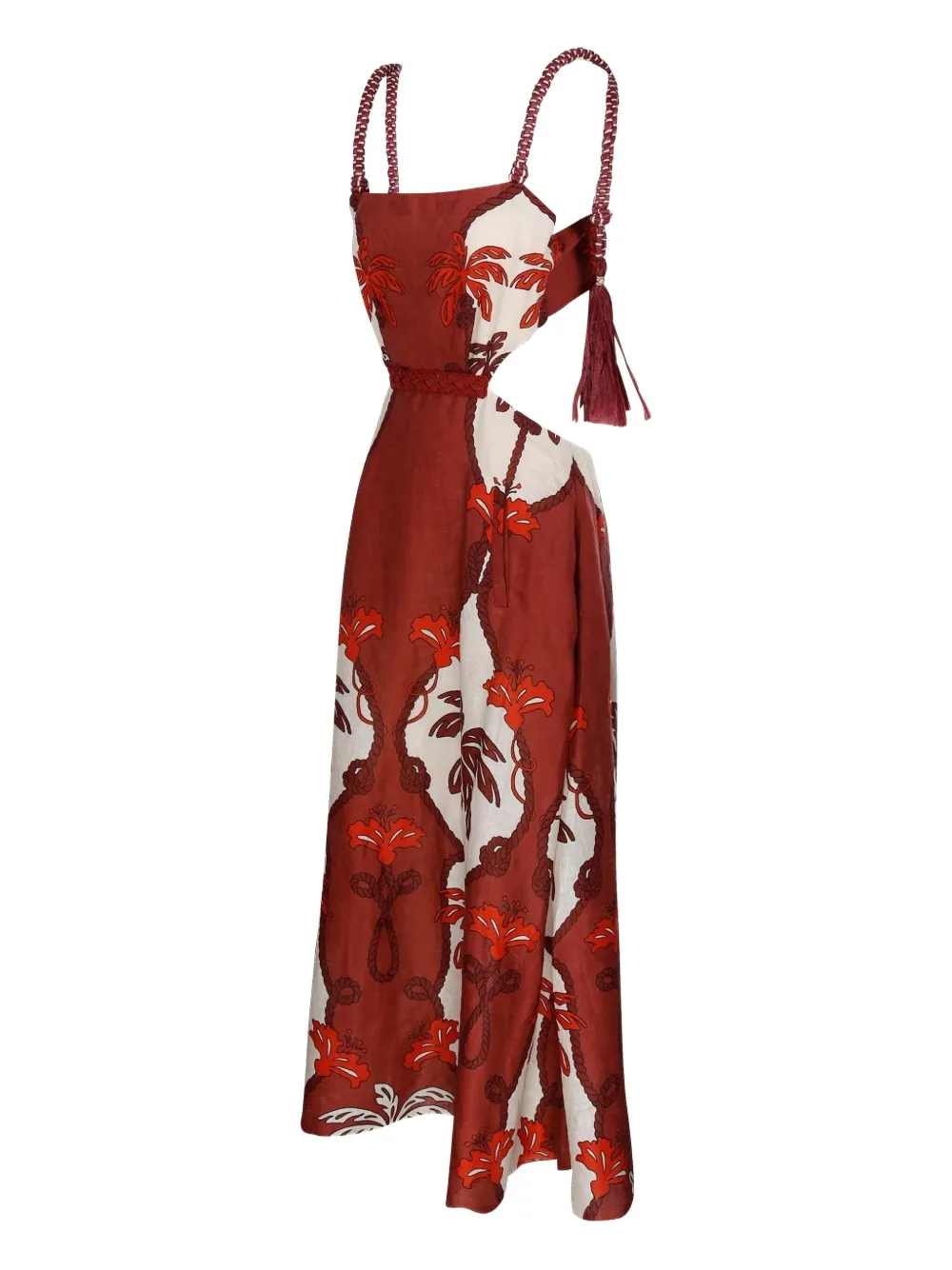 Johanna Ortiz Maxi-jurk met print Rood