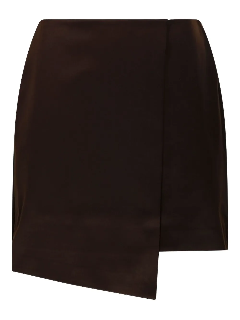 By Malene Birger Raye Asymmetric Satin Mini Skirt In Brown