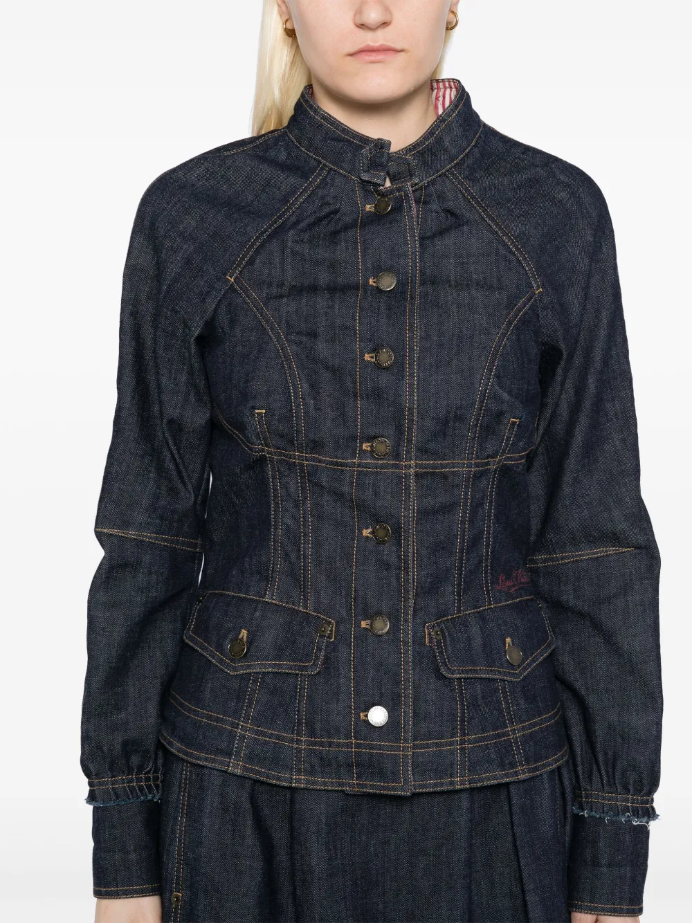 Pre-owned Louis Vuitton 2008 Denim Skirt Suit