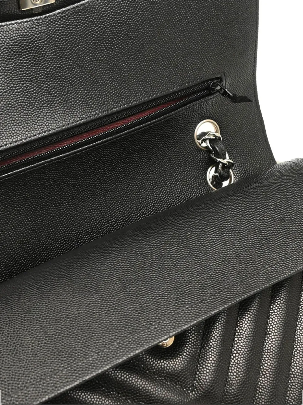 Pre-owned Chanel 2017 Medium Classic Double Flap Shoulder Bag In Black