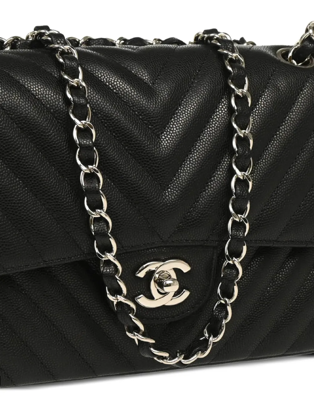 Pre-owned Chanel 2017 Medium Classic Double Flap Shoulder Bag In Black