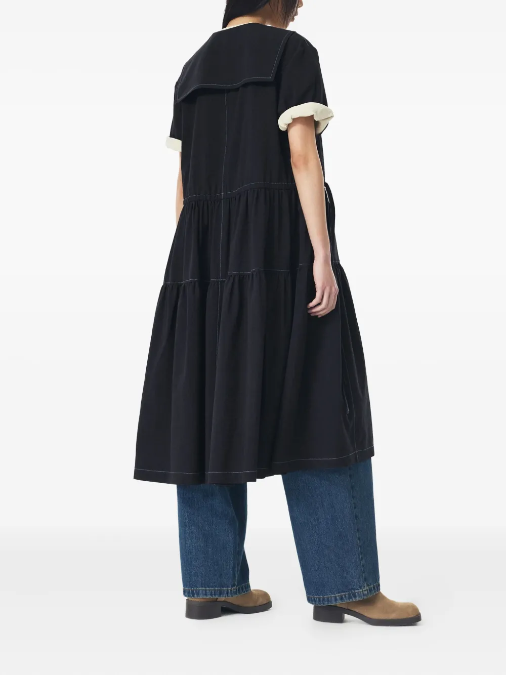 STUDIO TOMBOY Gelaagde jurk met kraag Zwart