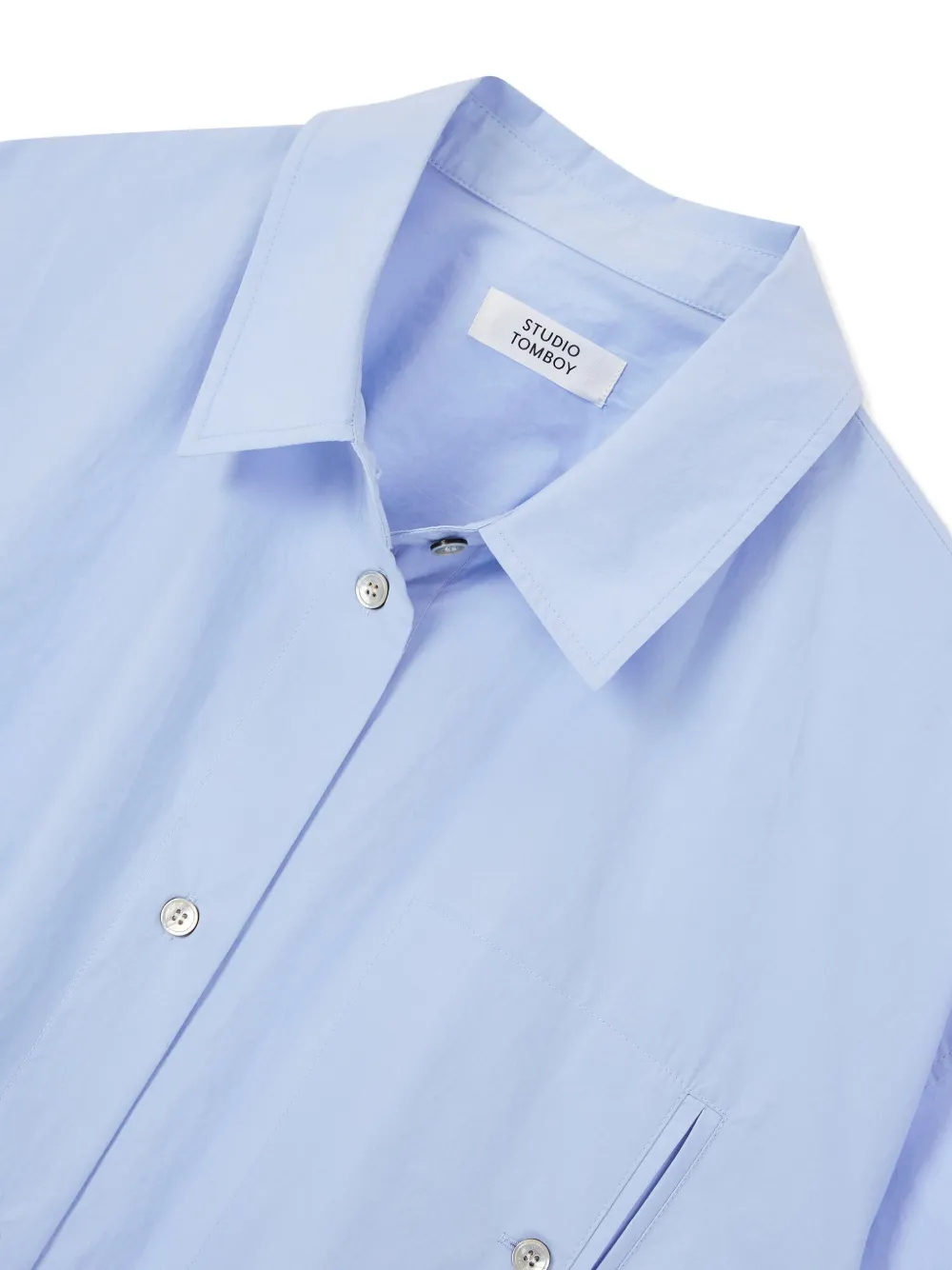 STUDIO TOMBOY Blouse met korte mouwen en trekkoord Blauw