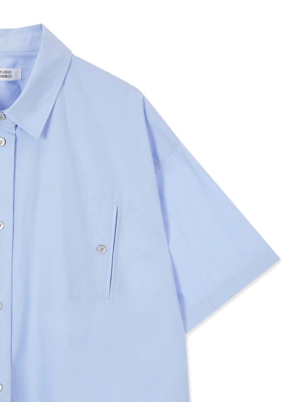 STUDIO TOMBOY Blouse met korte mouwen en trekkoord Blauw