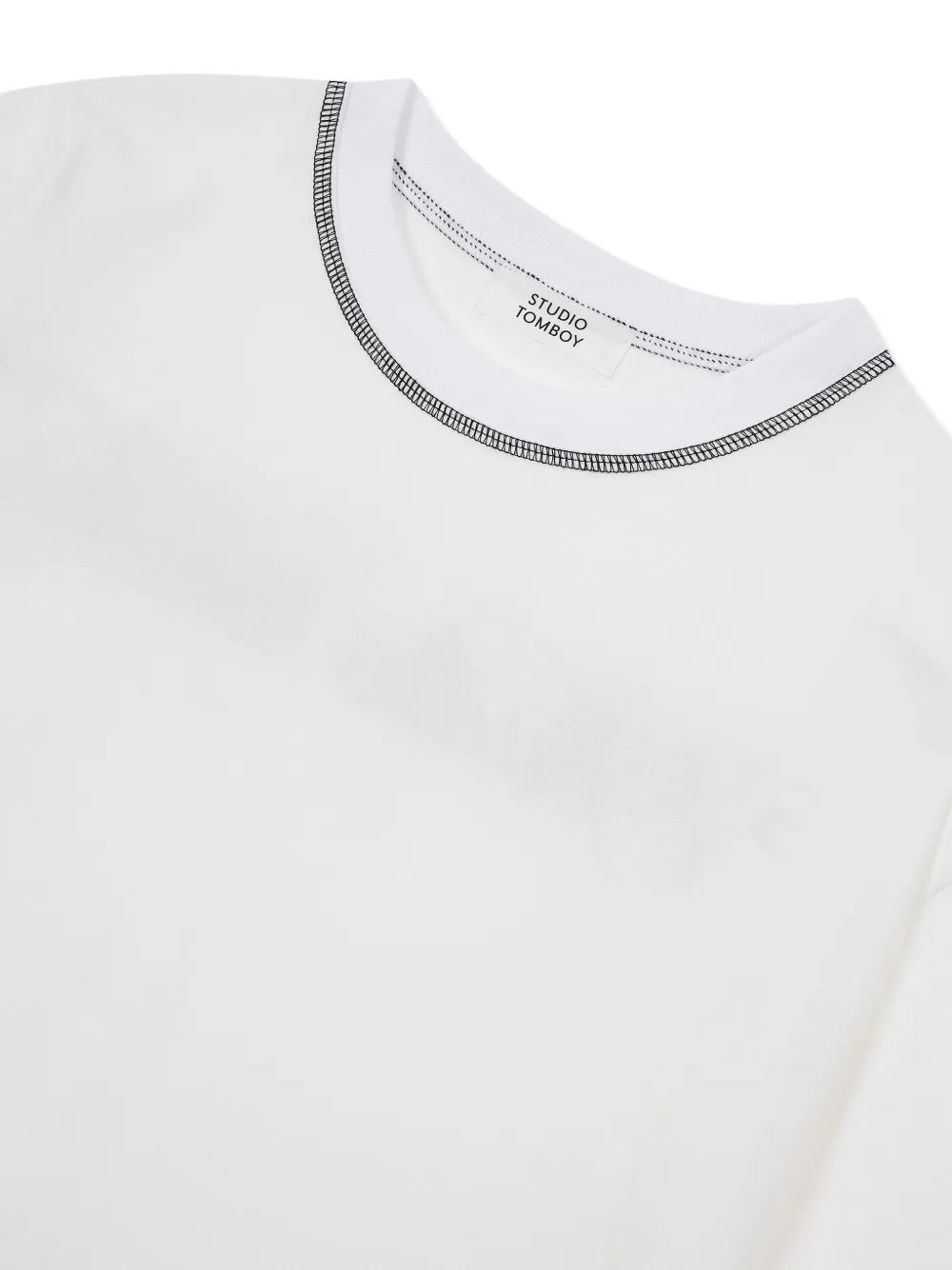 STUDIO TOMBOY T-shirt met contrasterende afwerking Wit