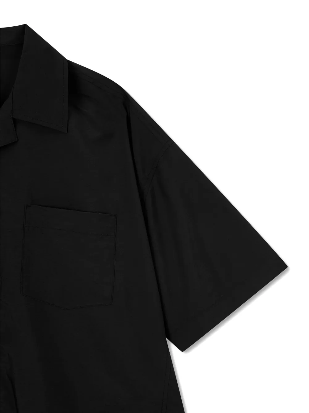 STUDIO TOMBOY Blouse met kraag en korte mouwen Zwart