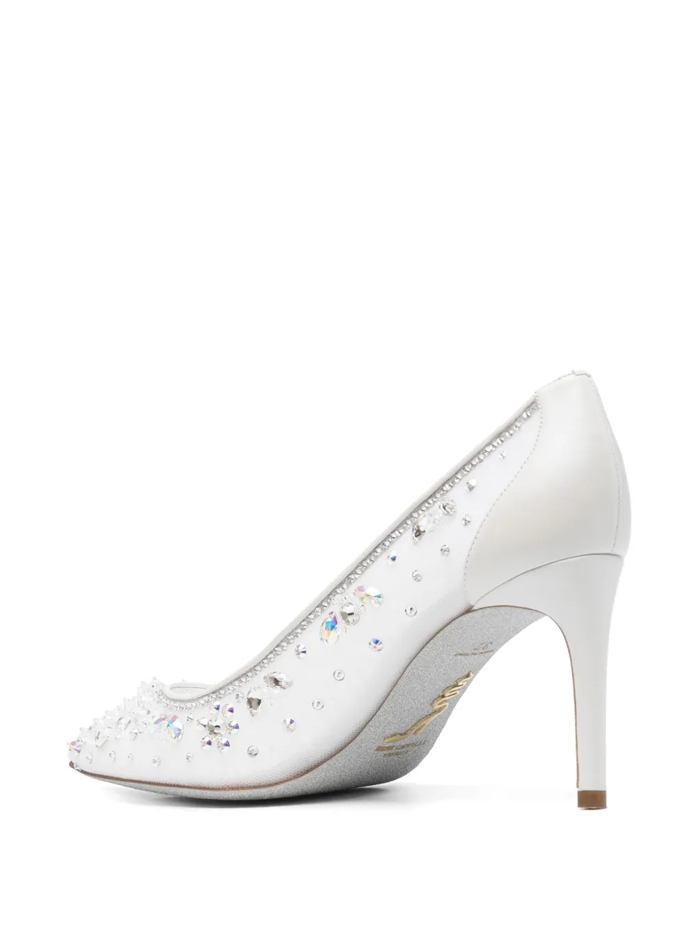 René Caovilla Cinderella 80mm pumps Wit