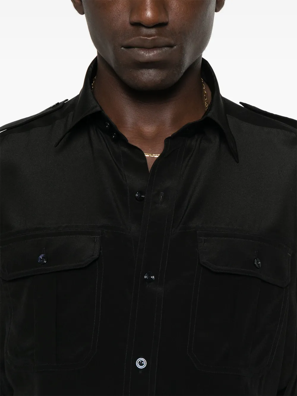 TOM FORD Crêpe overhemd Zwart