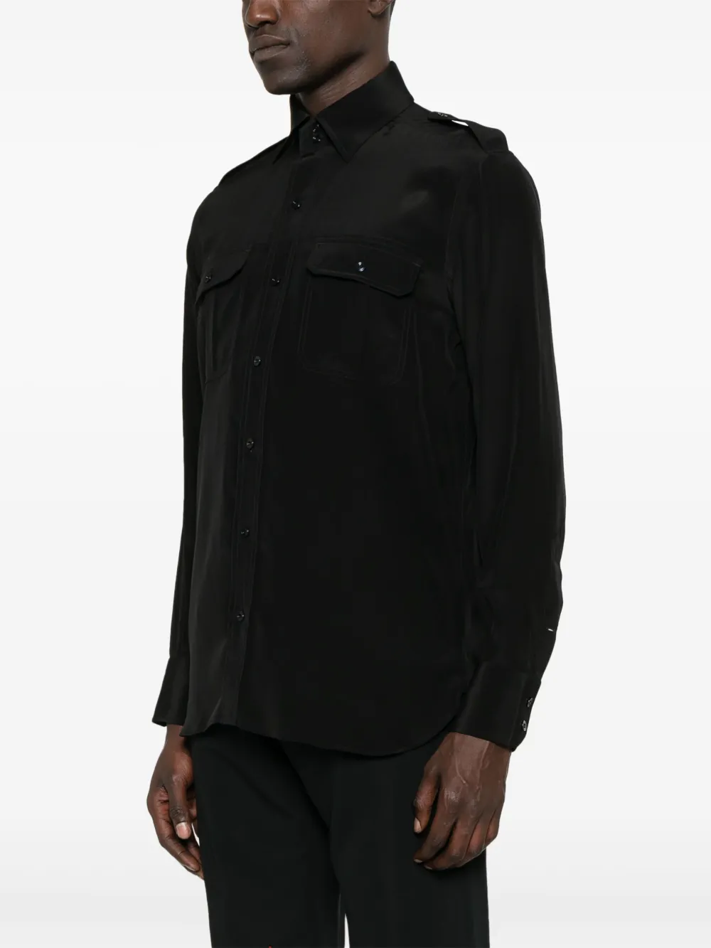 TOM FORD Crêpe overhemd Zwart