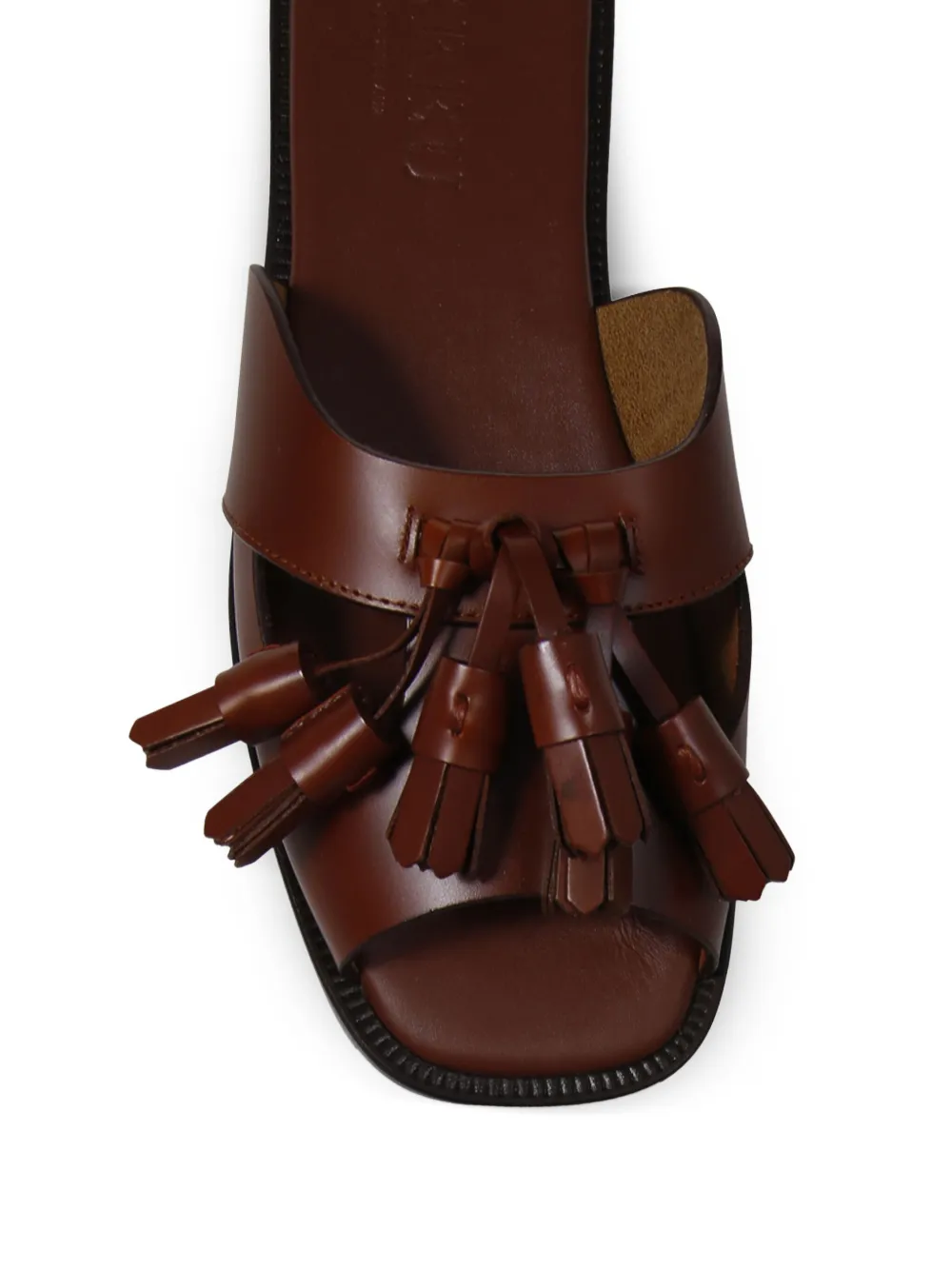 Hereu Leren slippers Bruin