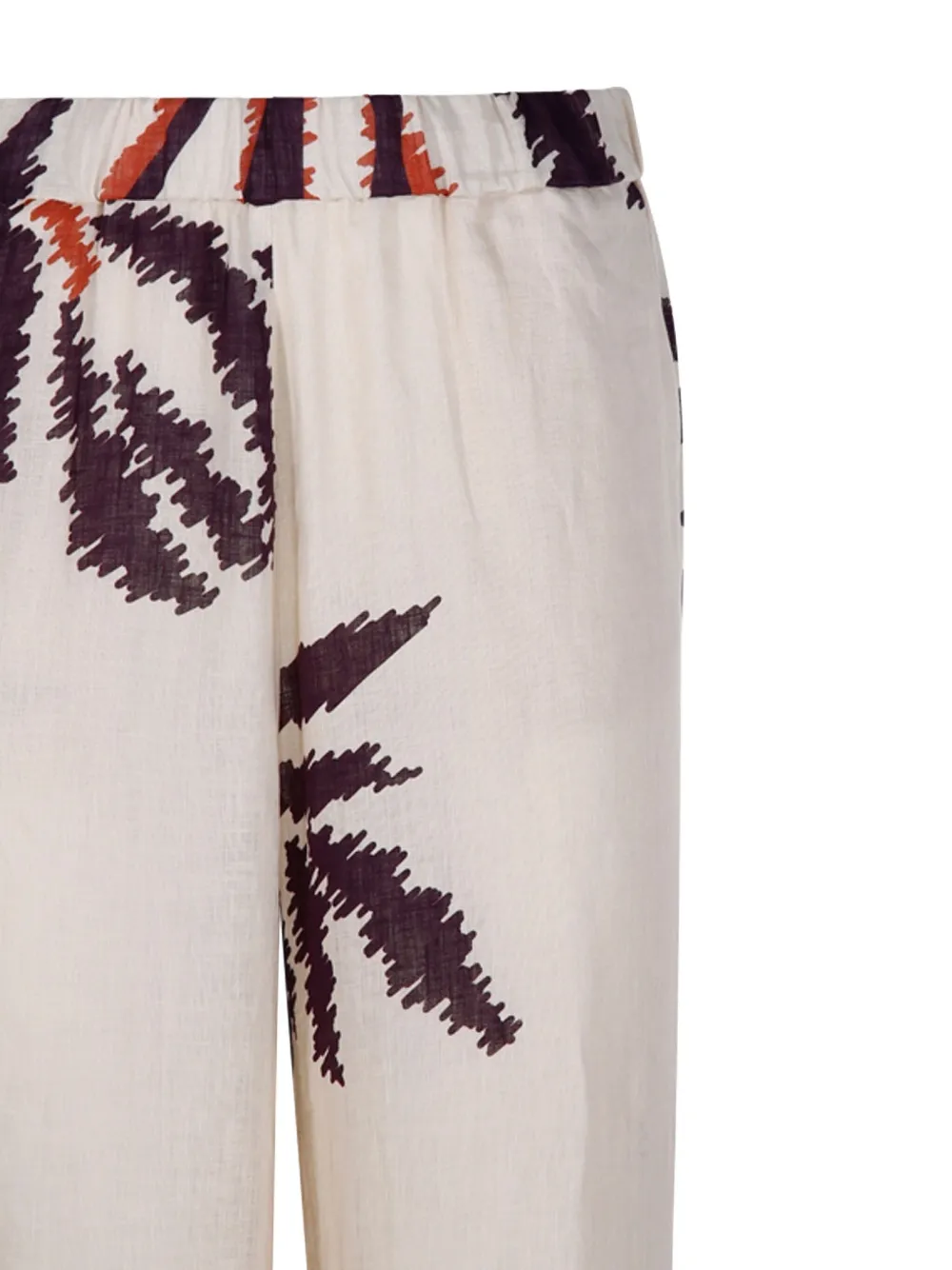 Juan De Dios Printed Wide Leg Pants In White