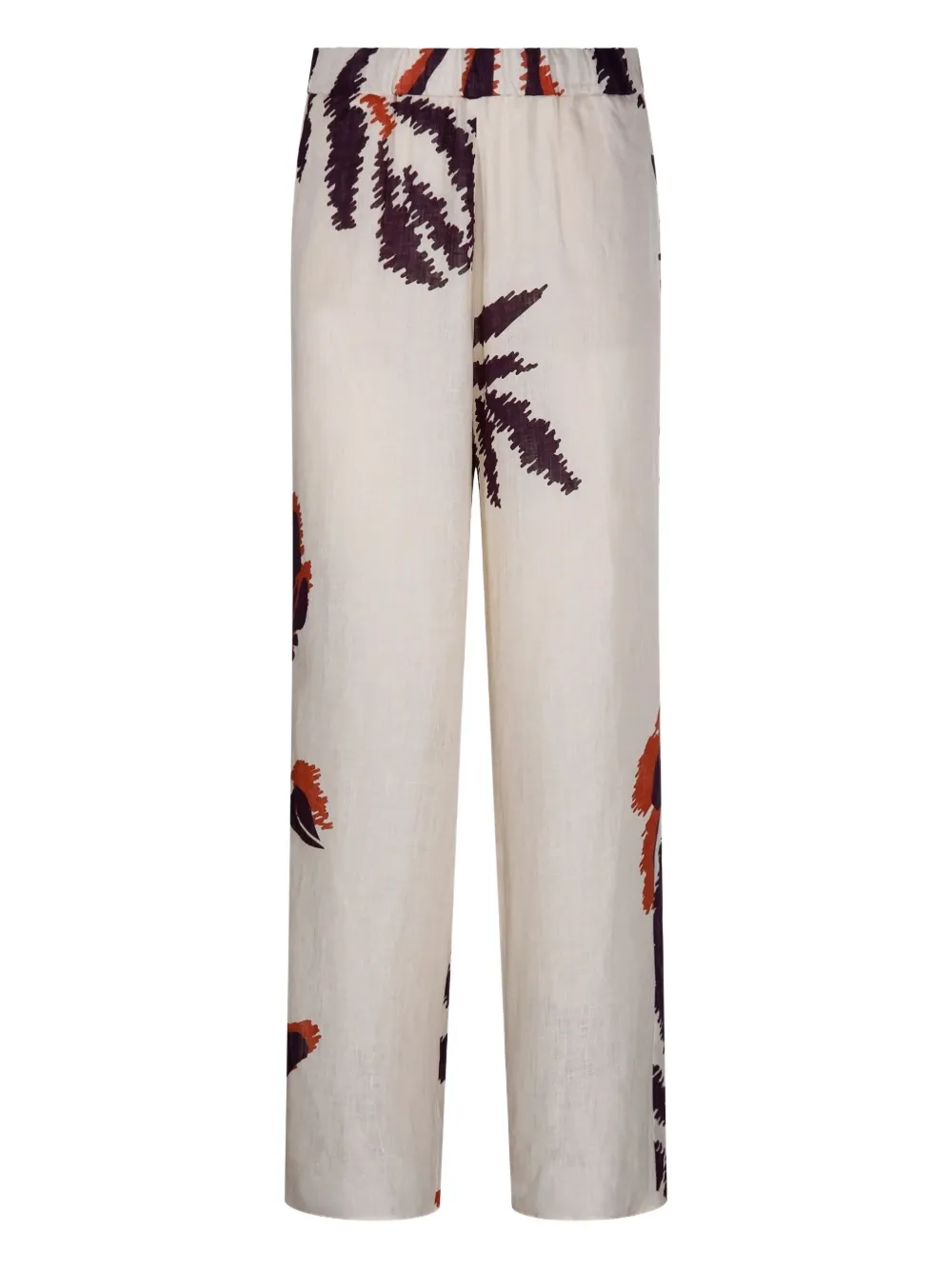Juan De Dios Printed Wide Leg Pants In White