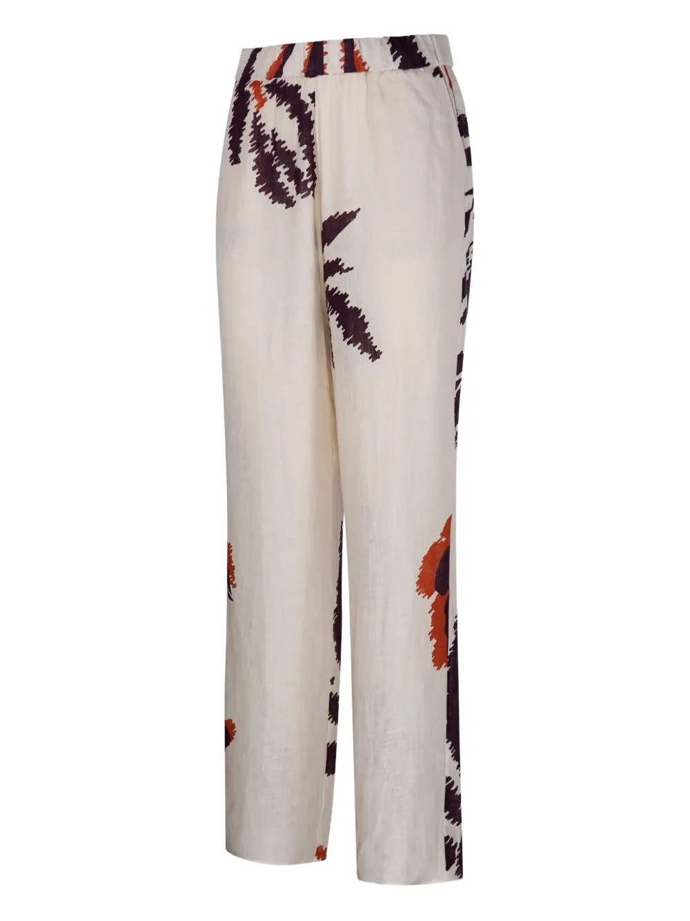Juan De Dios Printed Wide Leg Pants In White
