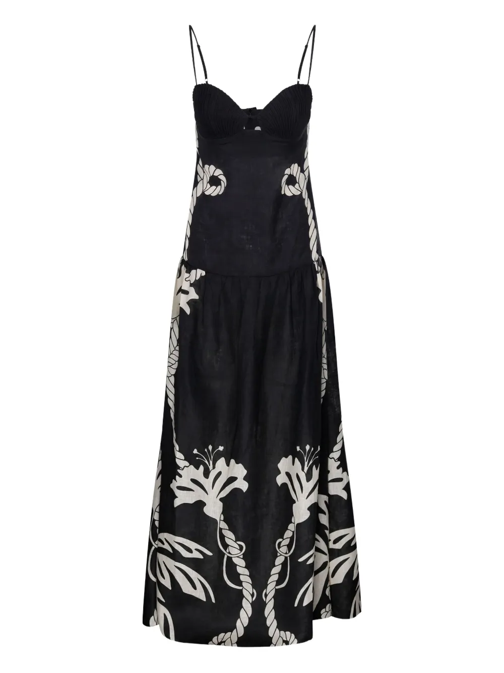 Shop Johanna Ortiz Enlightened Sailor Maxi Dress In Black