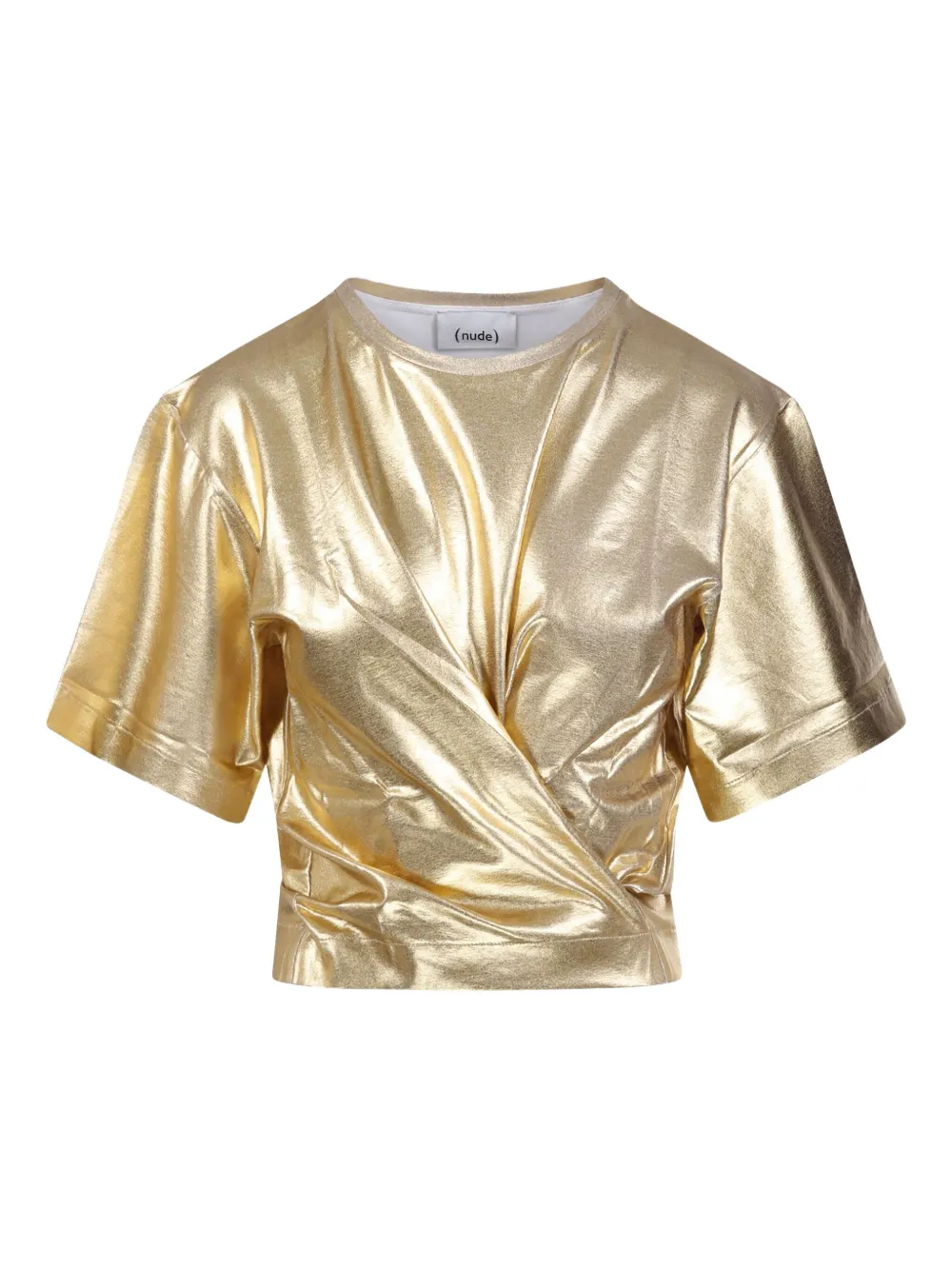 wrap-effect crop top