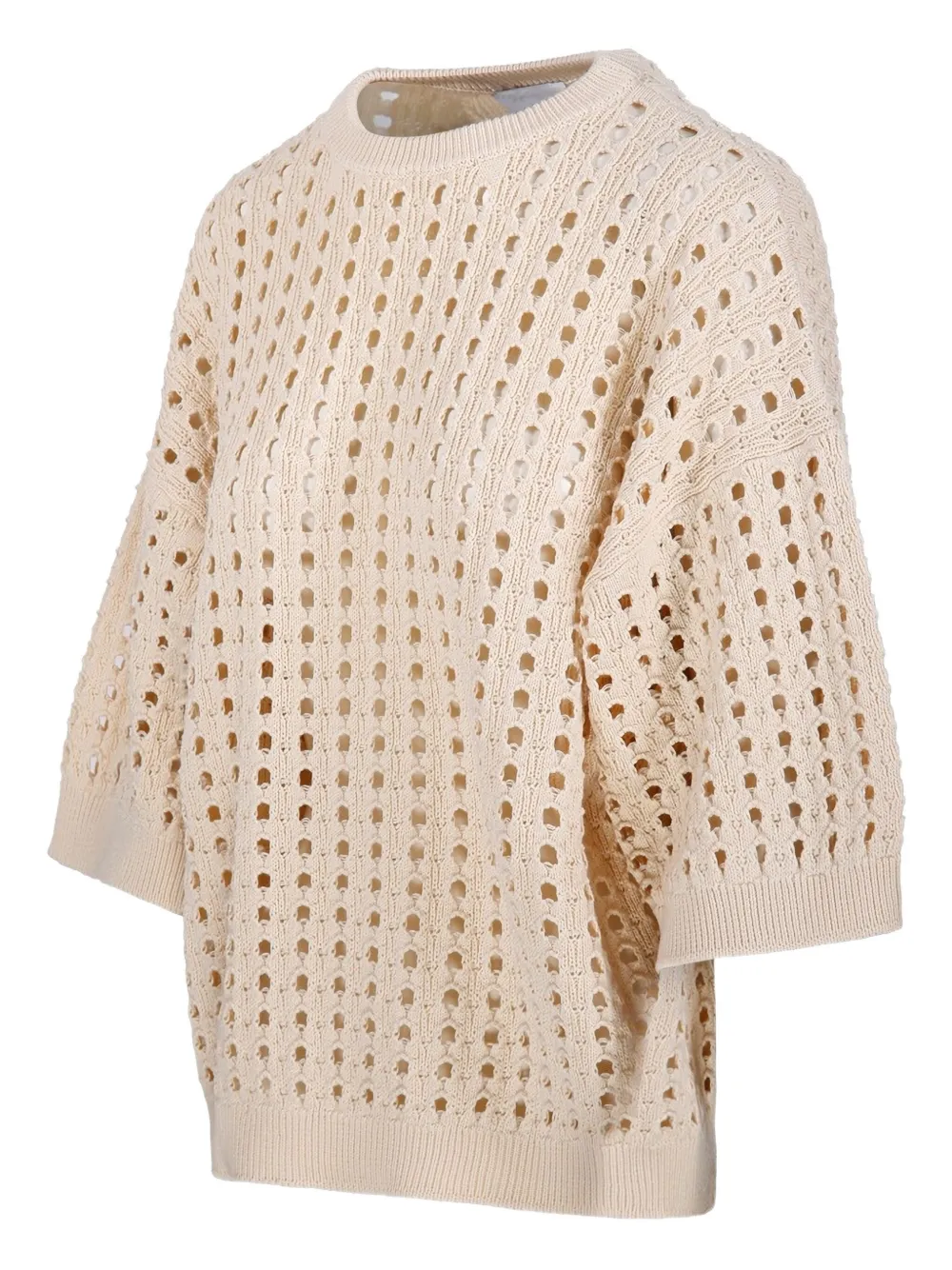 Nude Opengebreide top Beige