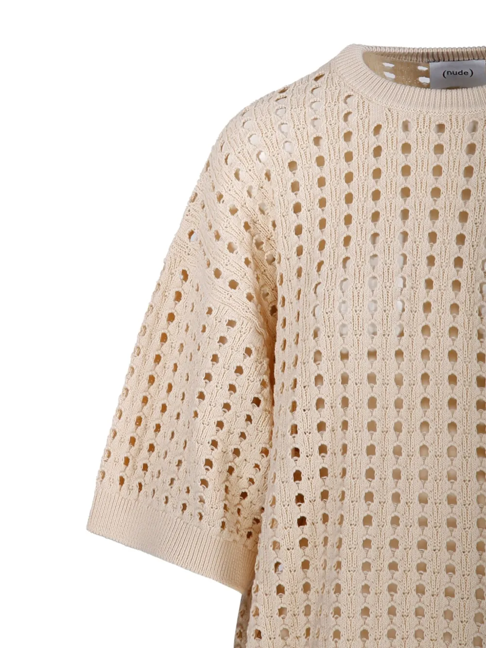 Nude Opengebreide top Beige