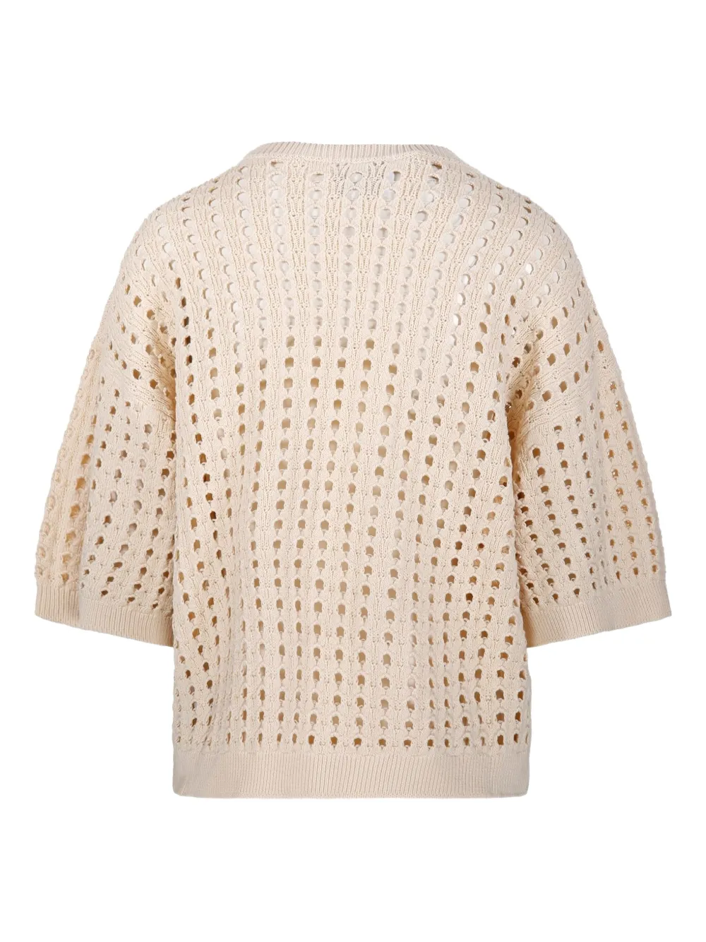 Nude Opengebreide top Beige