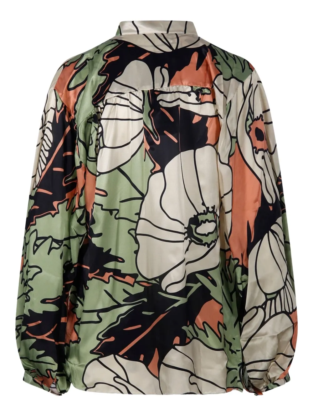 Juan de Dios Gladiolos Garden blouse met print - Beige