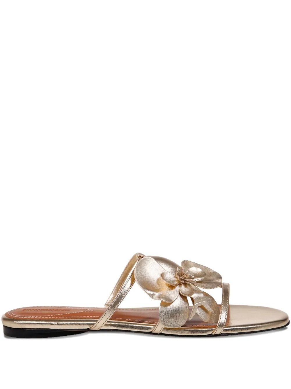ZIMMERMANN flower-embellished slide sandals Gold