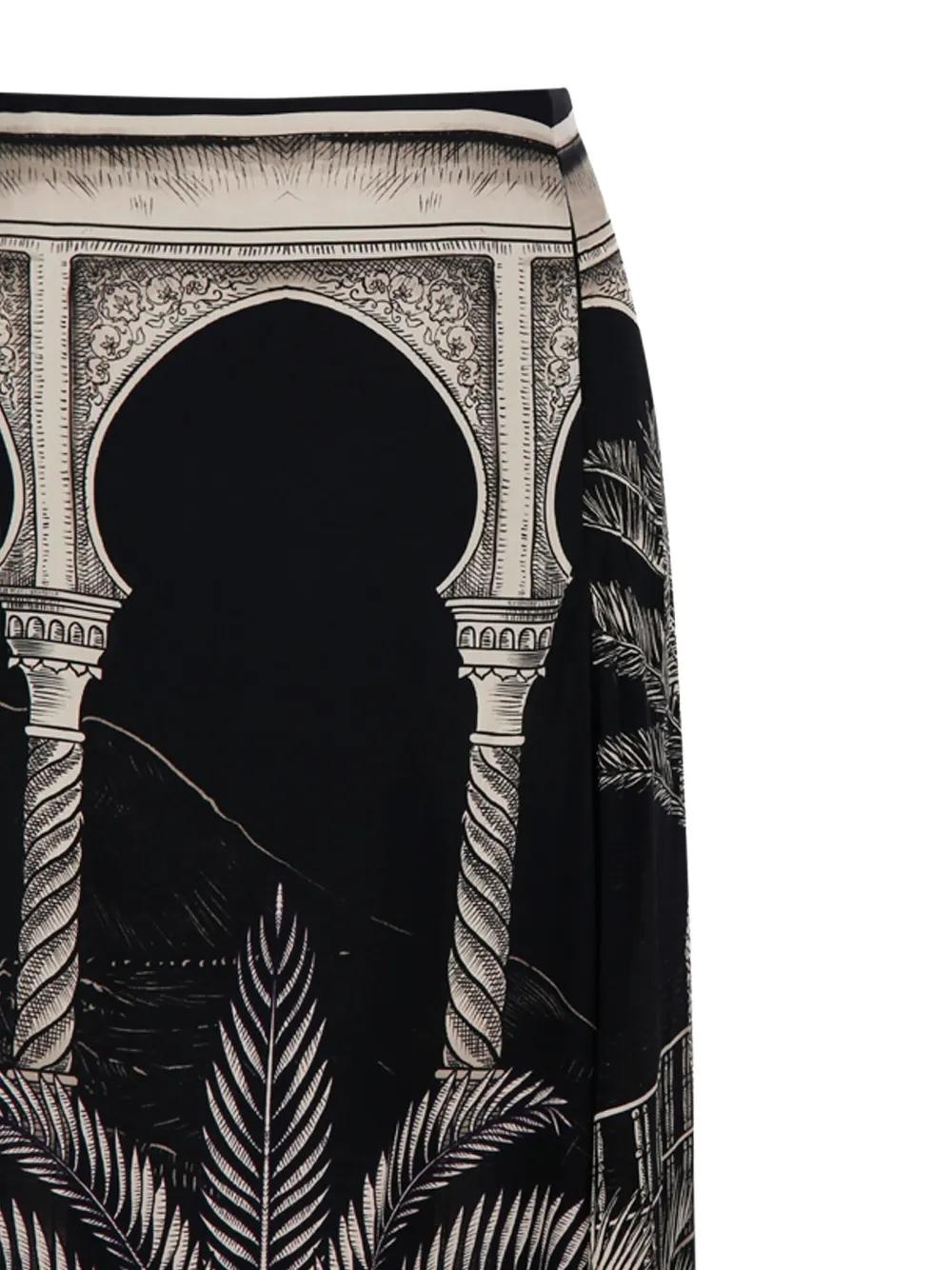 Shop Johanna Ortiz Graphic-print Skirt In Schwarz
