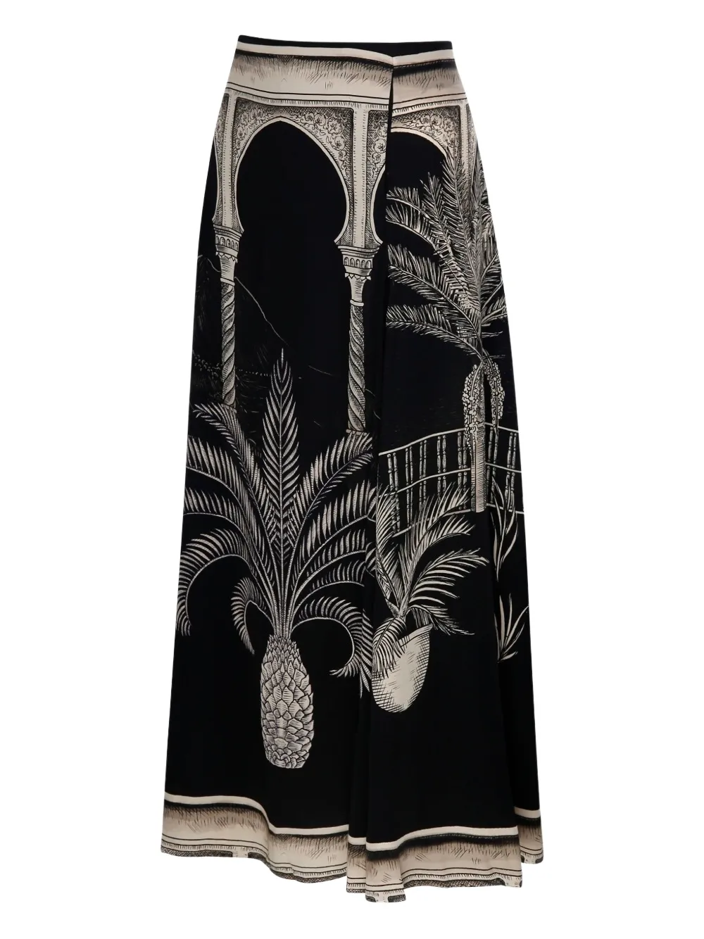 Shop Johanna Ortiz Graphic-print Skirt In Schwarz
