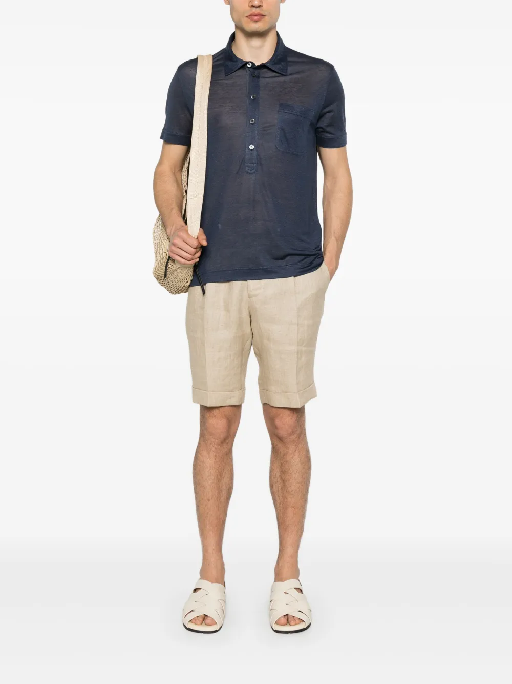 Barba Linnen shorts - Beige