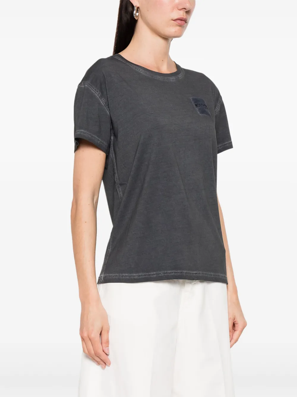 Moschino T-shirt met logopatch Grijs