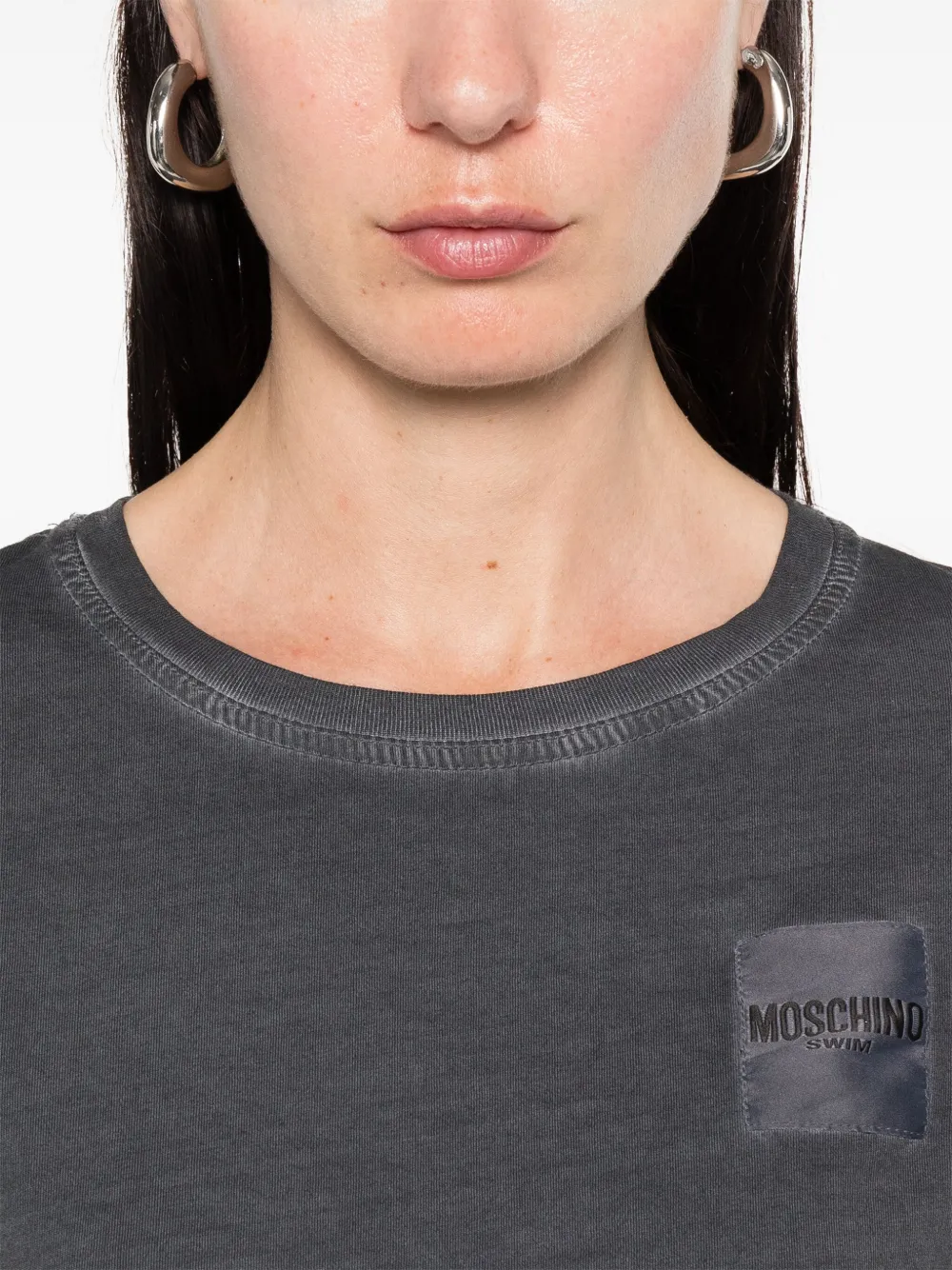 Moschino T-shirt met logopatch Grijs
