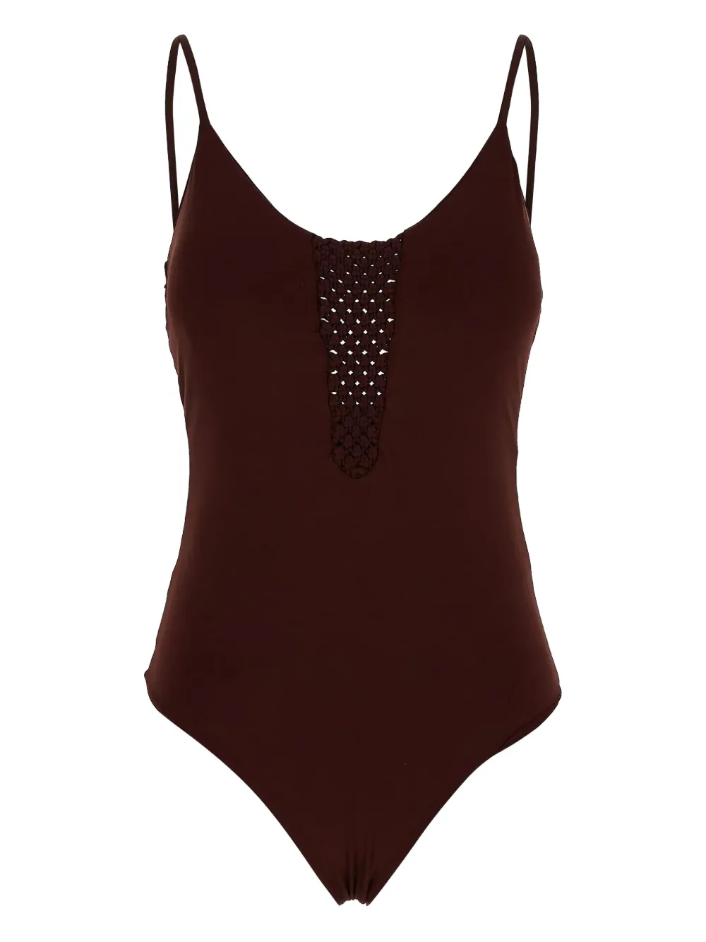 Fisico braid-detailing swimsuit | Brown | Image 1