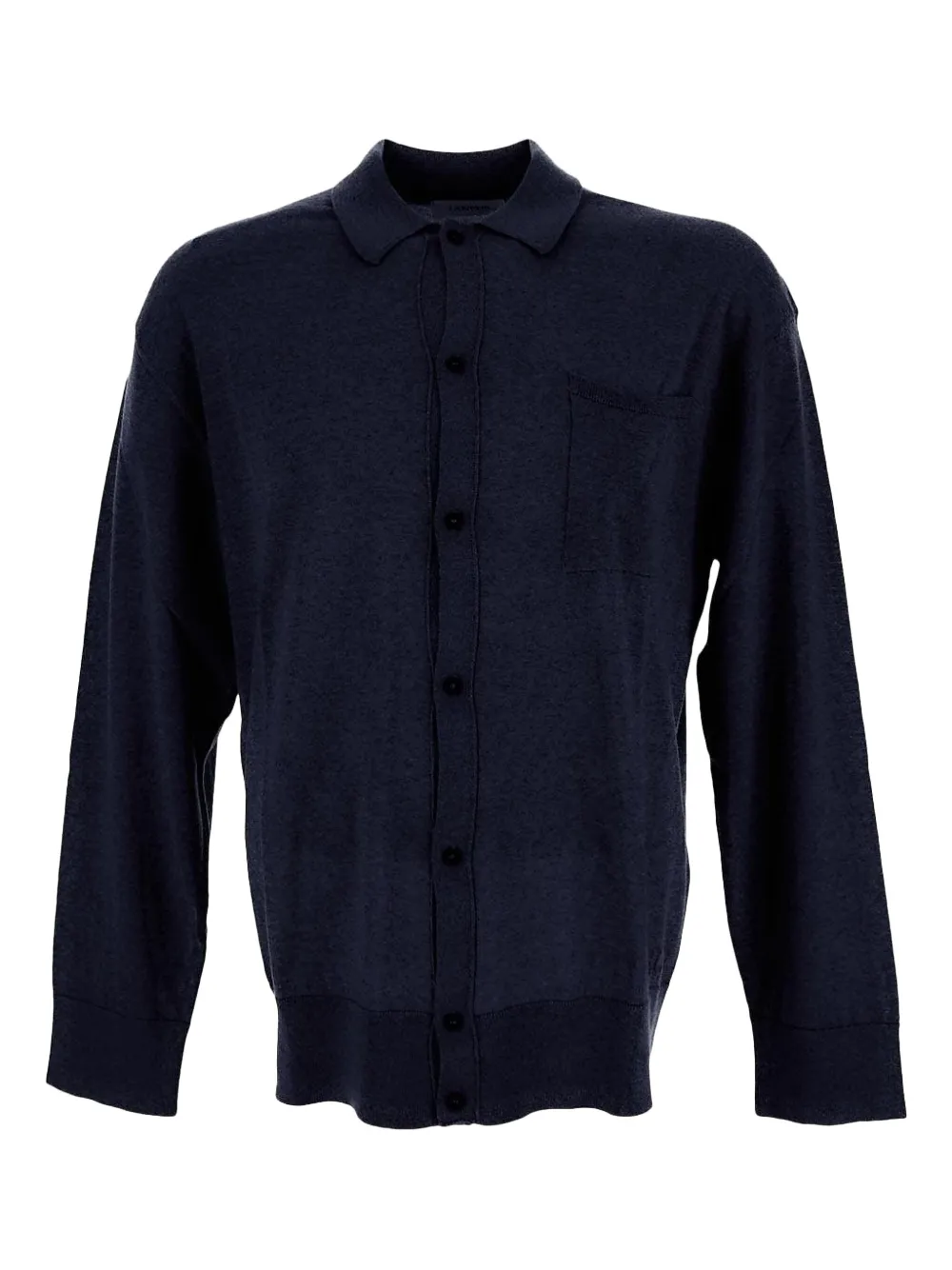 Laneus Wollen poloshirt Blauw