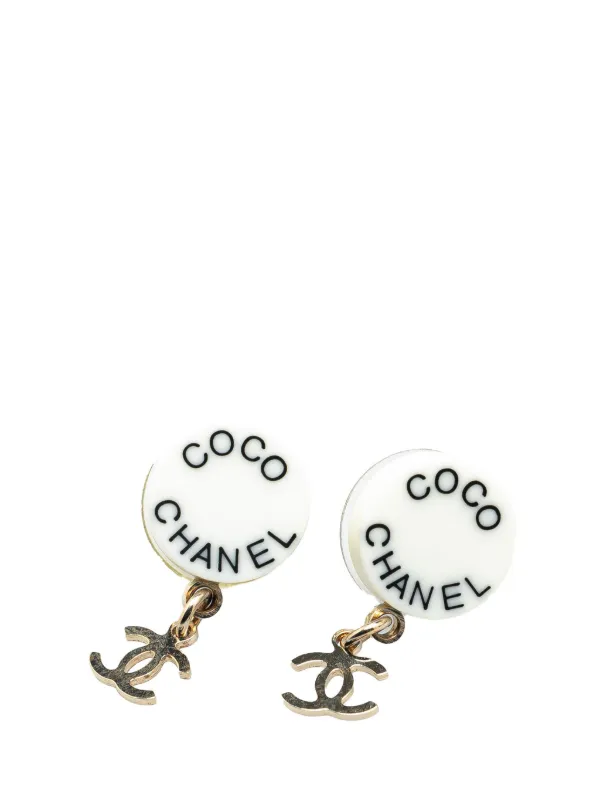 CHANEL Pre-Owned 2007 Gold Plated Acrylic CC Dangle Coco