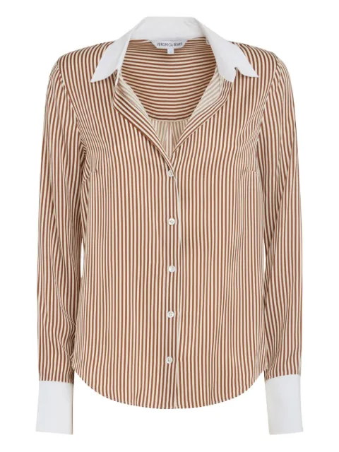 Veronica Beard camisa con botones y rayas estampadas