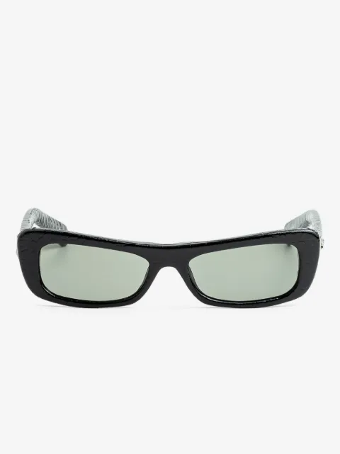 Jacquemus Capri crocodile-effect rectangular sunglasses