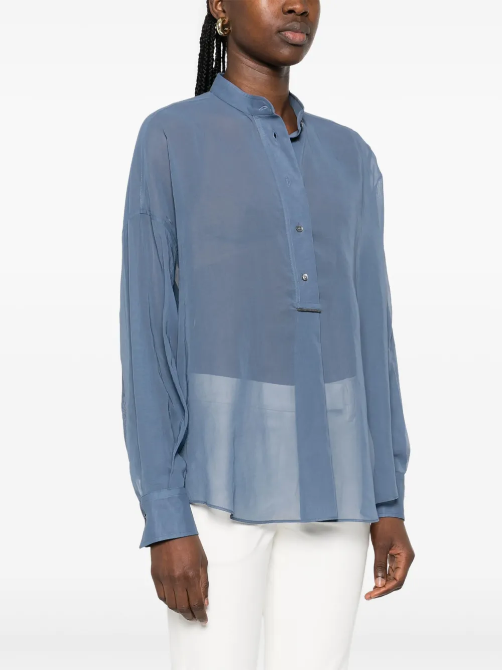 Brunello Cucinelli Katoenen shirt Blauw
