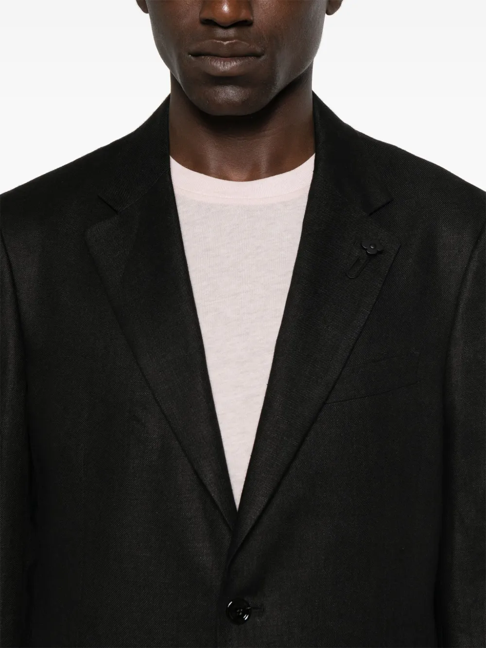 Lardini Linnen blazer Zwart