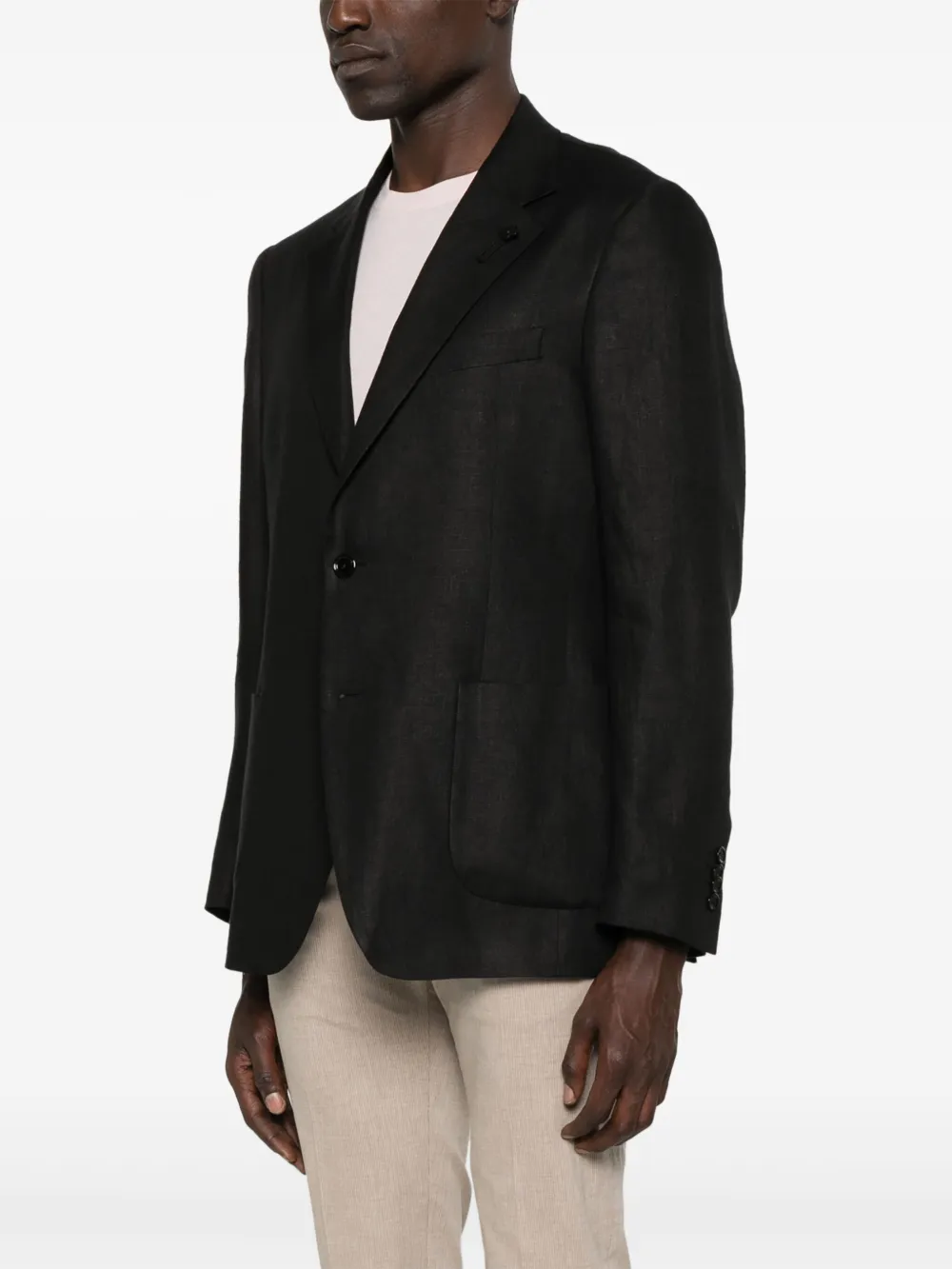 Lardini Linnen blazer Zwart