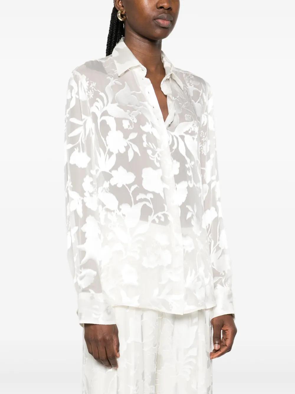 Ermanno Scervino Blouse met bloemen-jacquard Wit
